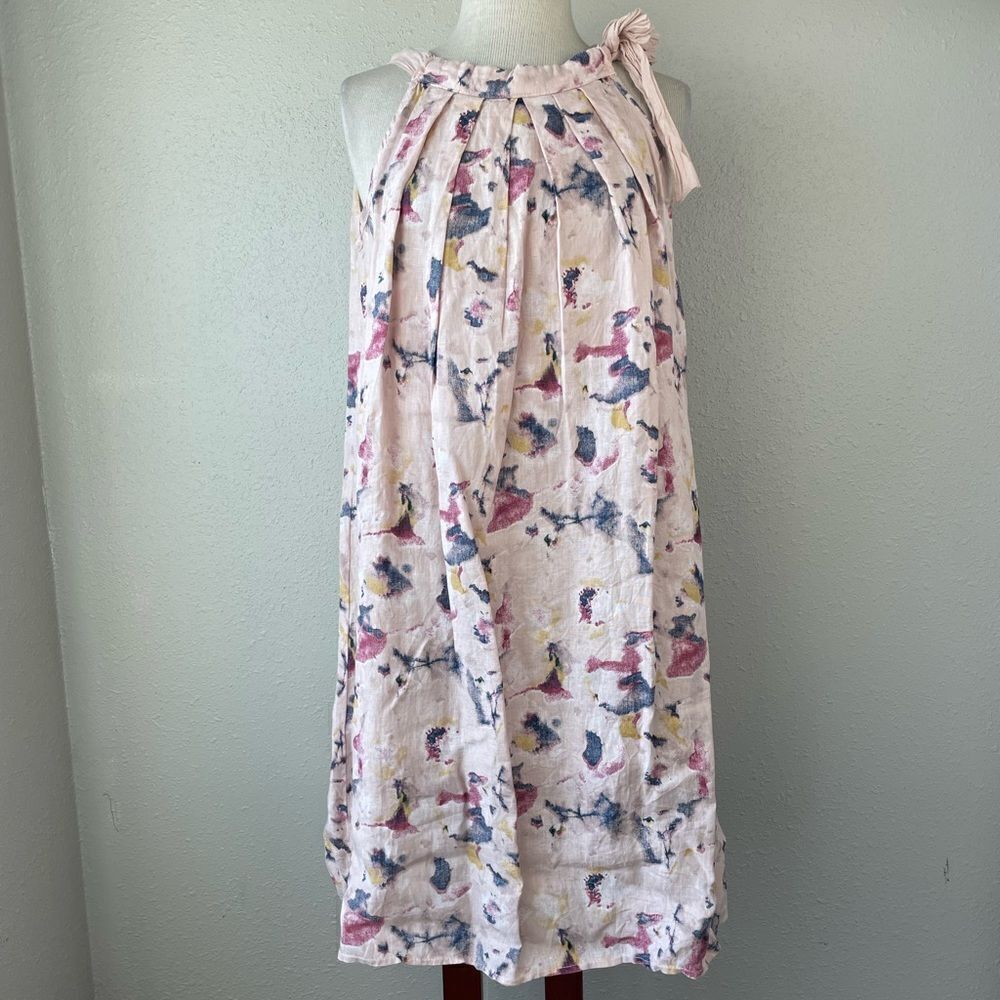 Bellambra Pink Linen Seeveless Midi Dress Size L EUC